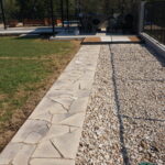 Flagstone walkway installation Buda Texas