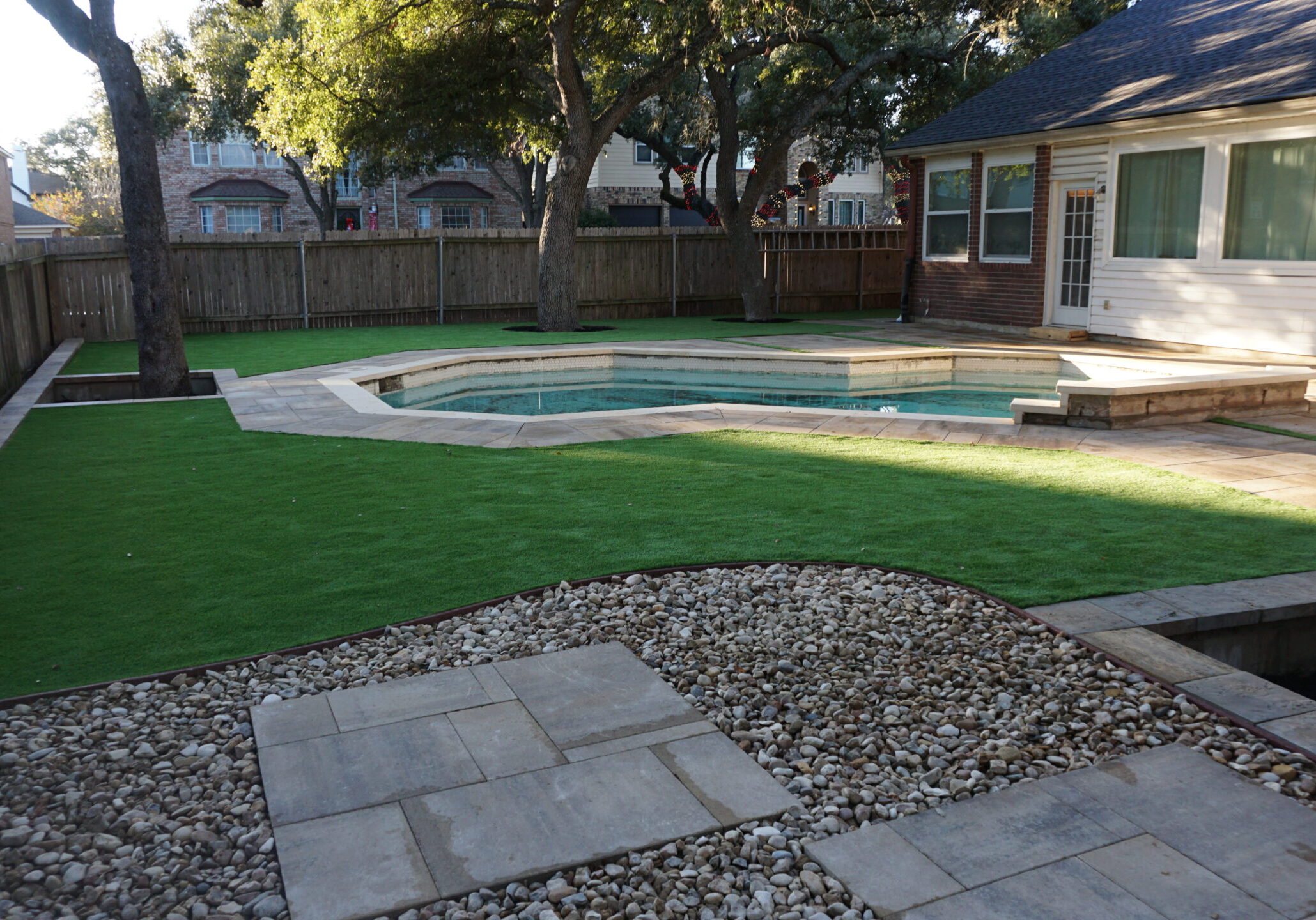 Artificial Turf installed along pool